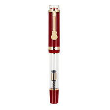 Jinhao 1935 Fountain Pen #8 F/M Nib with Guitar Clip Red Resin Writing Gift PezD picture