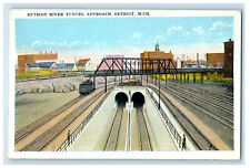 c1920s Detroit River Tunnel Approach, Detroit Michigan MI Unposted Postcard picture