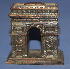 Vintage French Paris souvenir metal figurine Arc de Triomphe picture