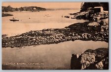 Castine Maine ME Lovely Shore Boats Vintage Postcard UNP c1940s picture