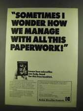 1972 Kodak Microfilm Ad - Wonder How We Manage picture