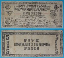 1942 Philippines ~ Negros Oriental 5 Pesos ~ WWII Emergency Note ~ NOR-207 picture