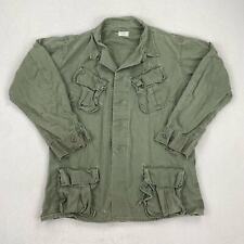 Vintage US Army Jacket Sz Large Long Green Tropical Combat Vietnam Era Slant 60s picture