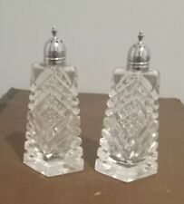 Vintage Crystal Cut Glass Salt N Pepper Shakers picture