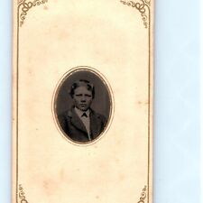 c1860s Handsome Mature Young Man Gem Tintype Photo Mini CDV Size Case Pro H38 picture