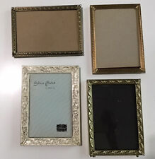 VINTAGE LOT OF 4 METAL GOLD silver TONE PICTURE FRAMES PHOTO DECOR 5X7 picture
