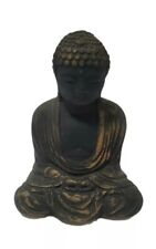 Vintage Meditating sitting  Buddha Ceramic black and gold Statue picture