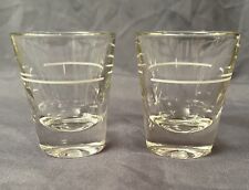 Pair Of Vintage Weighted Shot Glasses Painted Measuring Line MCM Bar Ware picture