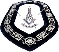 Masonic PAST MASTER SILVER Chain Collar BLUE Backing + JEWEL  DMR200SB//DMP200S picture