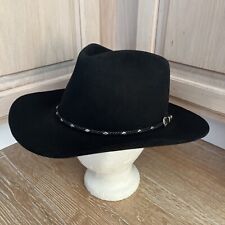 Vintage The Gun Club Black 4 XXXX By Stetson Western Cowboy Hat 7 3/4 picture