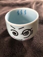 Arita Ware - Sake Cup Drunk Face - Baby Blue Mizuomon Kiln - Japan Import picture