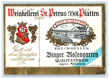 1970's-80's Binger Rosengarten Weinkellerei #2 German Wine Label Original S45E picture