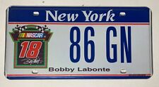 Rare New York License Plate - NASCAR Bobby Labonte #18 - Good Condition ‘86 GN’ picture