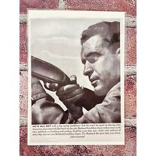 1951 Barbasol - Man holding Hunting Rifle Aiming Windburn- Original Vtg PRINT AD picture