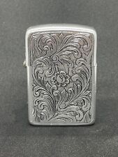 Vintage Brown & Bigelow Embossed Design Chrome Lighter Made in USA RARE picture