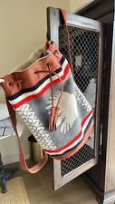 RARE Vintage Pendleton Heroic Chief Wool Blanket Backpack with leather trim picture
