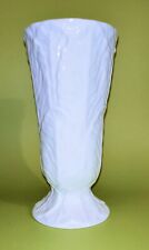 Wedgwood Countryware Large Trumpet Flower Vase White English Cabbage Leaf picture