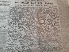 Civil War Newspapers- KILPATRICK-DAHLGREN CAVALRY RAID INTO VIRGINIA, HUGE MAP picture