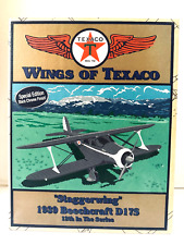 Wings Of Texaco #12 Staggerwing 1939 Beechcraft Bi-Plane Black Chrome COA MIB J picture