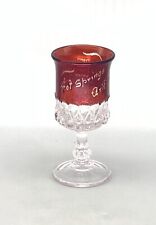 Antique Cordial Glass Ruby Cut To Clear Hot Springs AR 1903 Maggie Teardrop EAPG picture
