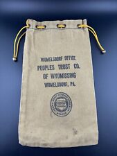 Vintage Canvas Bank Bag Peoples Trust Co Of Wyomissing Womelsdorf Pennsylvania picture