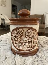 Vtg. Hershey Molds Homestead Farm Country Scene Canister Cookie Lidded Jar 1978 picture