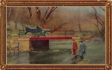 Oak Hill WV West Virginia Stutz Bearcat Automobile Bridge Fishing Postcard P5 picture