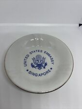Vintage United States Embassy Singapore Ceramic Trinket Dish Or Ashtray picture