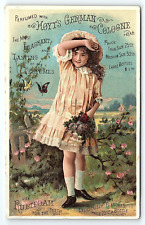 c1880 HOYT'S GERMAN COLOGNE PERFUMES VICTORIAN GIRL BUTTERFLIES TRADE CARD P4008 picture