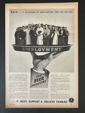 1939 United Brewers Industrial Foundation Beer Industry Employment Vtg Print Ad picture