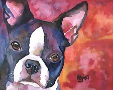 Boston Terrier Art Print from Painting | Home Wall Decor | Gifts, Picture 11x14 picture