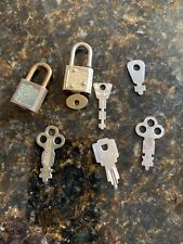 Vintage Lot of tiny padlocks and keys ~ Only one is a match together picture