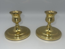 Baldwin Set Of 2 Solid Brass Candlesticks 3”Tall Vintage picture
