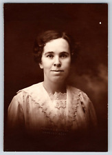 PORTRAIT OF A WOMAN IN A WHITE LACE DRESS, ANTIQUE VINTAGE PHOTOGRAPH, OOAK picture
