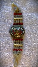 Vintage Tibetan Coral/Bone/Brass Ganesh Charm Bracelet picture