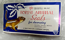 Vtg 1947 Eureka Die Cut Forest Animal Seals #122 6 Pages 6 Different Seals Unuse picture