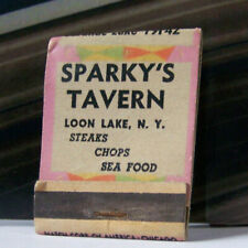 Rare Vintage Matchbook W8 Loon Lake New York Sparky's Tavern Southern Frog Legs picture