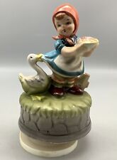 Vintage HIMARK Rotating Musical Porcelain Girl Holding Pie Figurine (Love Story) picture