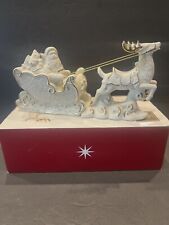 New Mikasa Santa with Sleigh Holiday Excellence Porcelain-White with Gold Trim picture