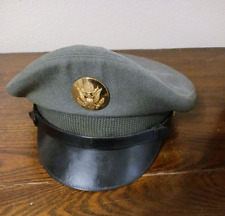 Vintage 1958? US Army Wool Serge Service Cap With Brass Hat Pin Size 7 picture