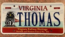 Exp Virginia Personalized Vanity License Plate Va DMV Thomas Railroad Train Sign picture