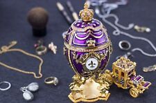 Royal Imperial Purple Faberge Egg: Extra Large 6.6 inch with Faberge carriage picture
