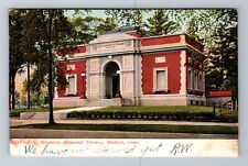 Madison CT-Connecticut, EC Scranton, Memorial Library, Vintage c1906 Postcard picture