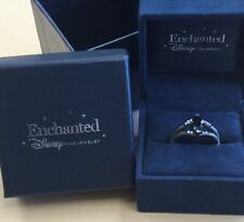 Enchanted Disney Villains Onyx & Diamond Maleficent Ring Sterling 925 IN BOX picture