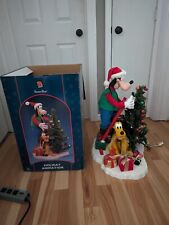 Vintage Disney Animated Goofy Pluto Christmas Tree Santa’s Best With Box Works picture
