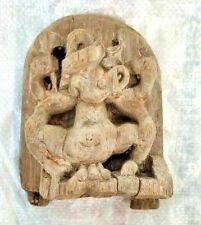 1800's Old Antique Handcrafted Wooden Hindu Worship God Ganesha Statue/ Figure picture