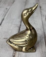 Vintage Brass Goose Figure  2”x3”Bird Statue picture