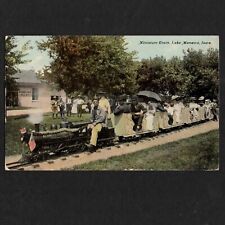 IA Lake Manawa, Iowa: ca. 1912 MINIATURE TRAIN: Vintage PRINTED Postcard Mailed picture