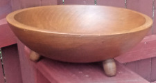 MCM Woodcraftery  Vintage 3-Legged Wooden Salad Bowl Made in USA 8.5