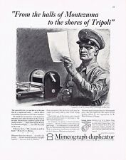 1942 Vintage MIMEOGRAPH DUPLICATOR MACHINE US MARINE CORP WORLD WAR II 11x14 Ad picture